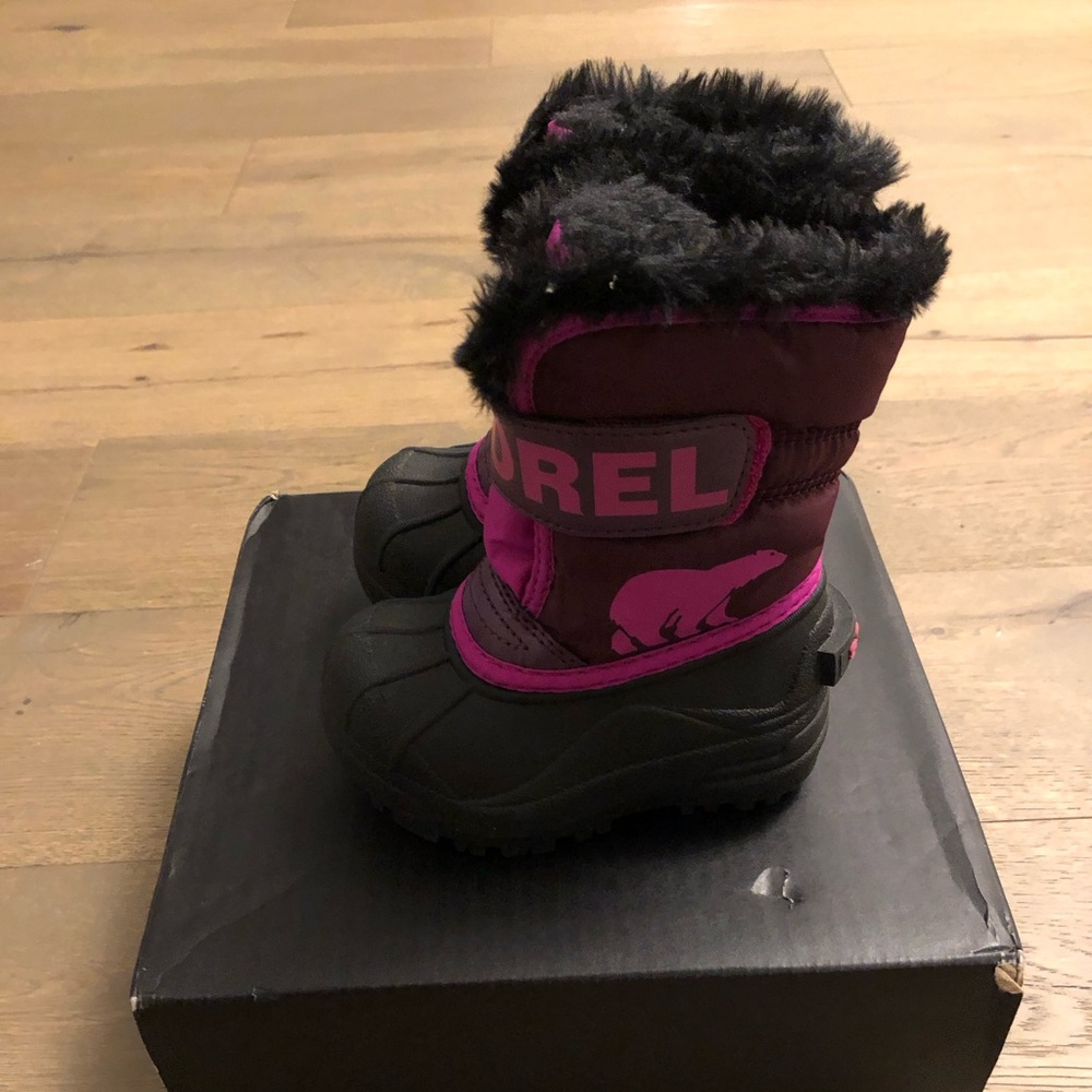 Sorel Kids' Boots in Black, Maroon, and Pink